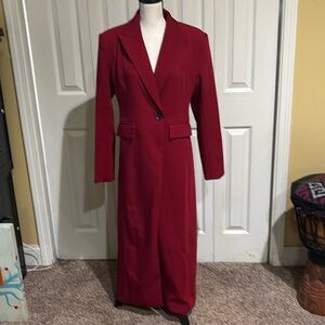 NWT Red long Blazer/Coat by Commense